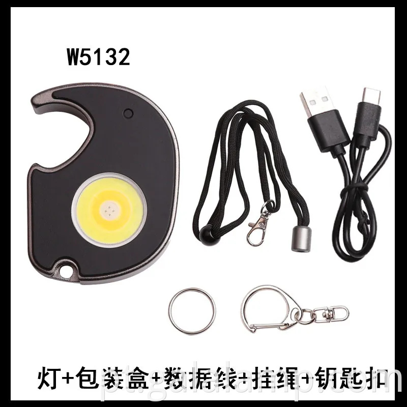 Chave de iluminação portátil multifuncional com luz de acampamento recarregável